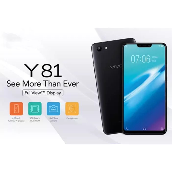 ส่งด่วน VIVO Y81 3 64GB / 3 32GB 6.22นิ้ว ของเเท้100 รับประกันสินค้า 1