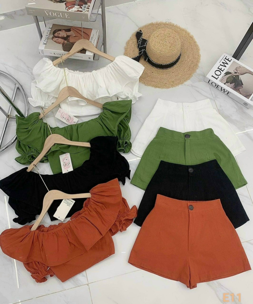 sét kate 3 màu nổi bật xinh lung linh ld22