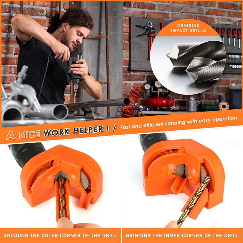 Multipurpose Drill Bit Grinding Sharpener,Electric Drill Bit Sharpener for All Bits Portable Drill Grinder Grinding Tool Durable Easy Install Easy to Use