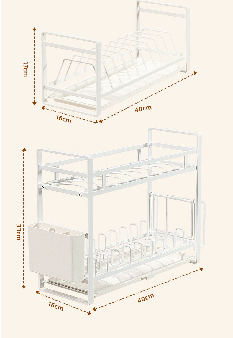 Multifunctional drain bowl rack kitchen storage rack table multi-layer storage rack plate rack save space steel