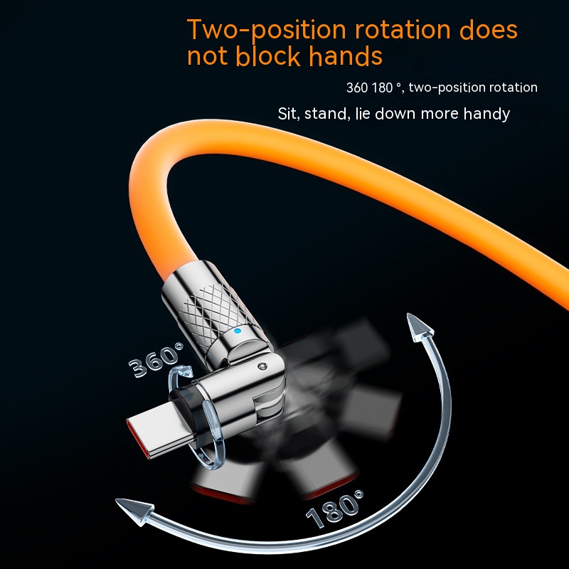540 ° Rotating Fast Charging Data Cable 100W Hand Game Machine Guest Charging Cable for Huawei 88W6A Super Fast Charging