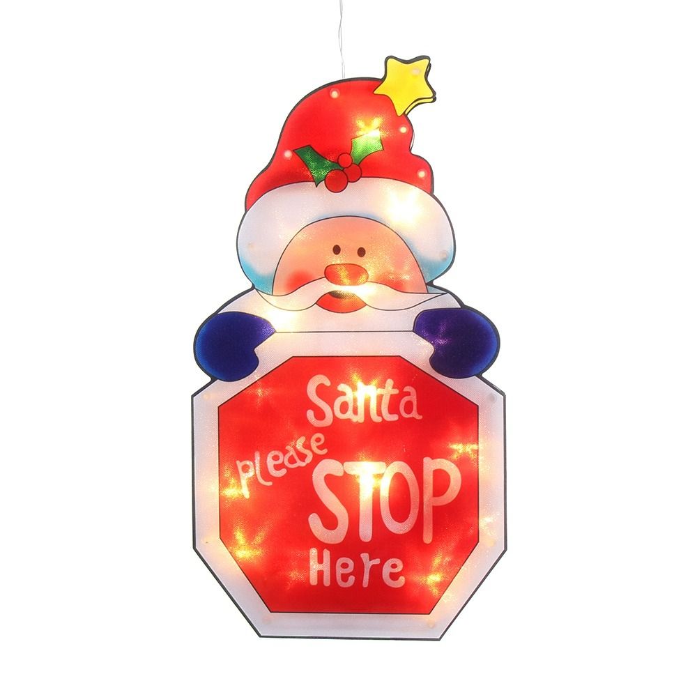 PIEPING Buổi tiệc Trang trí cây Giáng sinh Trang trí Giáng sinh Cốc hút Đèn treo cửa sổ Santa Claus Led Đèn thần tiên giáng sinh