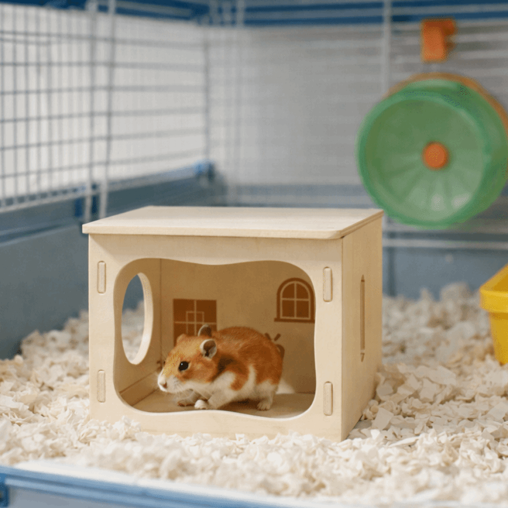 Dwarf Mouse Tunnel Climbing Structure Wooden Hamster House Detachable ...