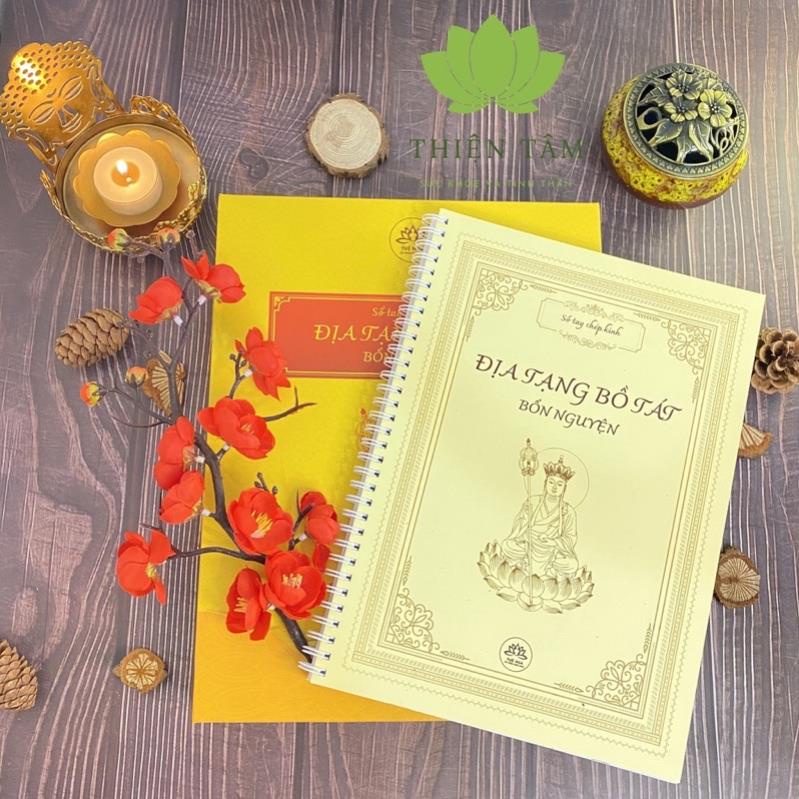Tặng viết_Sổ tay A5 chép kinh chữ Mờ địa tạng bồ tát bổn nguyện giấy cao cấp mỹ thuật Tuệ Tâm