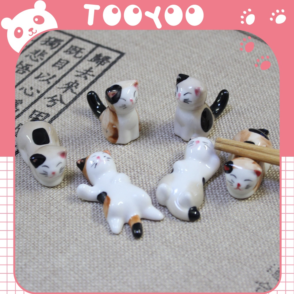 Gác đũa sứ cao cấp hình mèo nhật dễ thương cute TooYoo TY0128