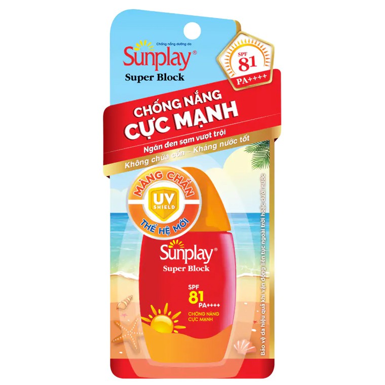 Kem chống nắng sunplay, sữa chống nắng sunplay cực mạnh sunplay super block spf 81 pa++++ 30g