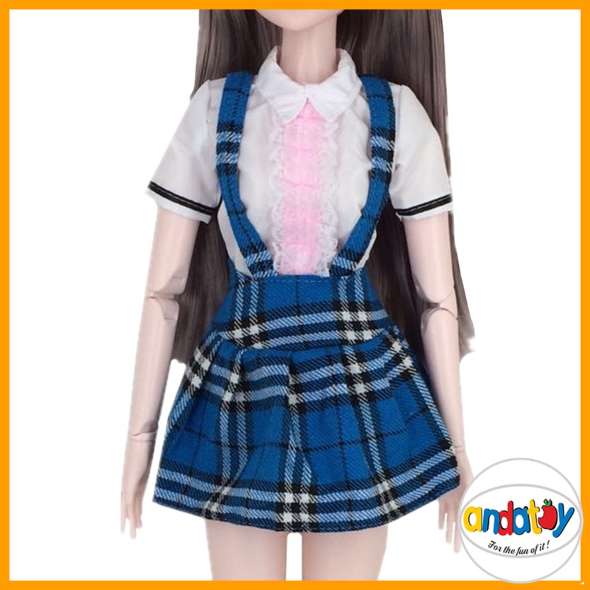 Đồng phục nữ sinh cho búp bê barbie 60cm phụ kiện búp bê andatoy ad973