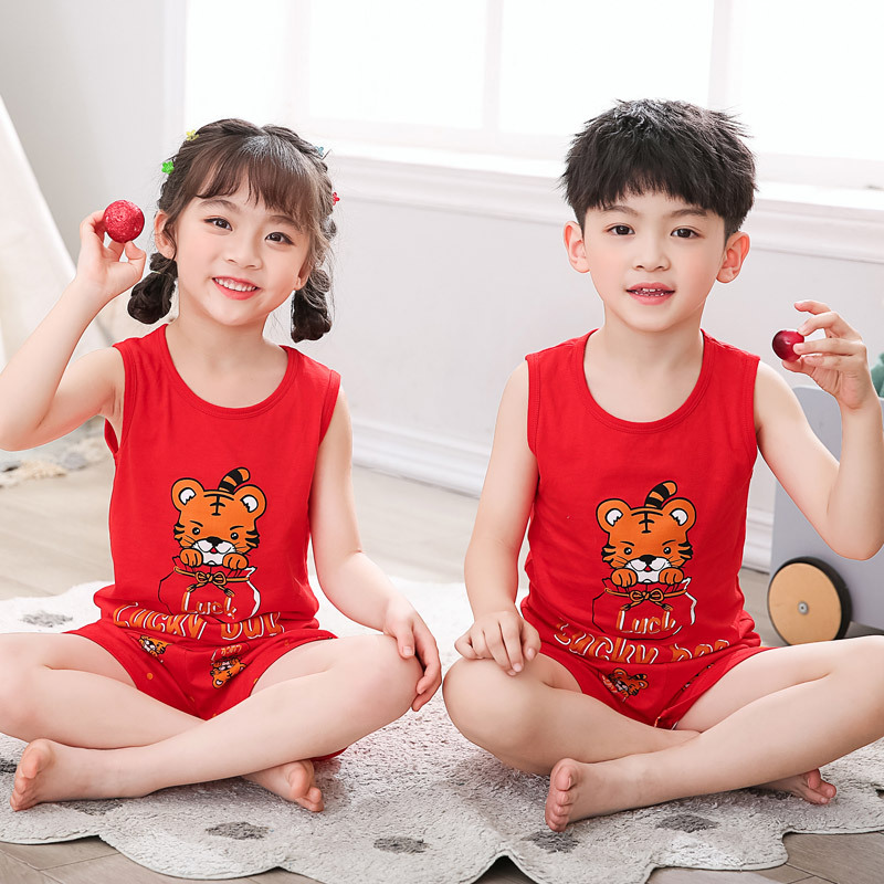 Singlet Kids Boy Cute Baby Boys Girls Cartoon Cotton Vest Shorts Clothes  Set | Lazada Singapore