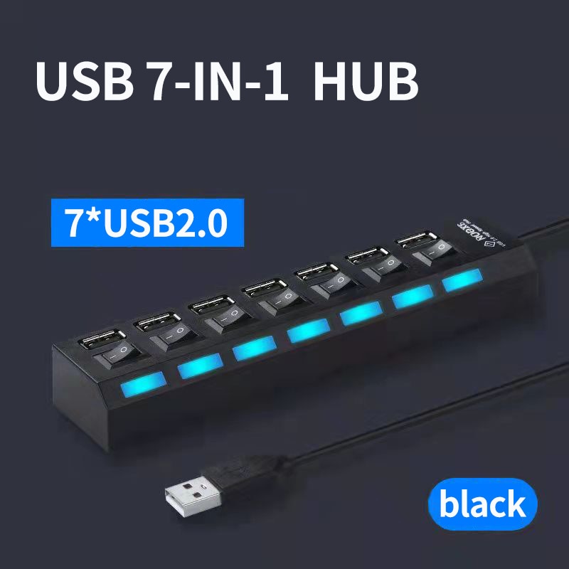 Olaf usb hub 2.0 4/7 port multiple expander usb 2.0 hub with switch multi usb splitter hub use power adapter computer accessorie