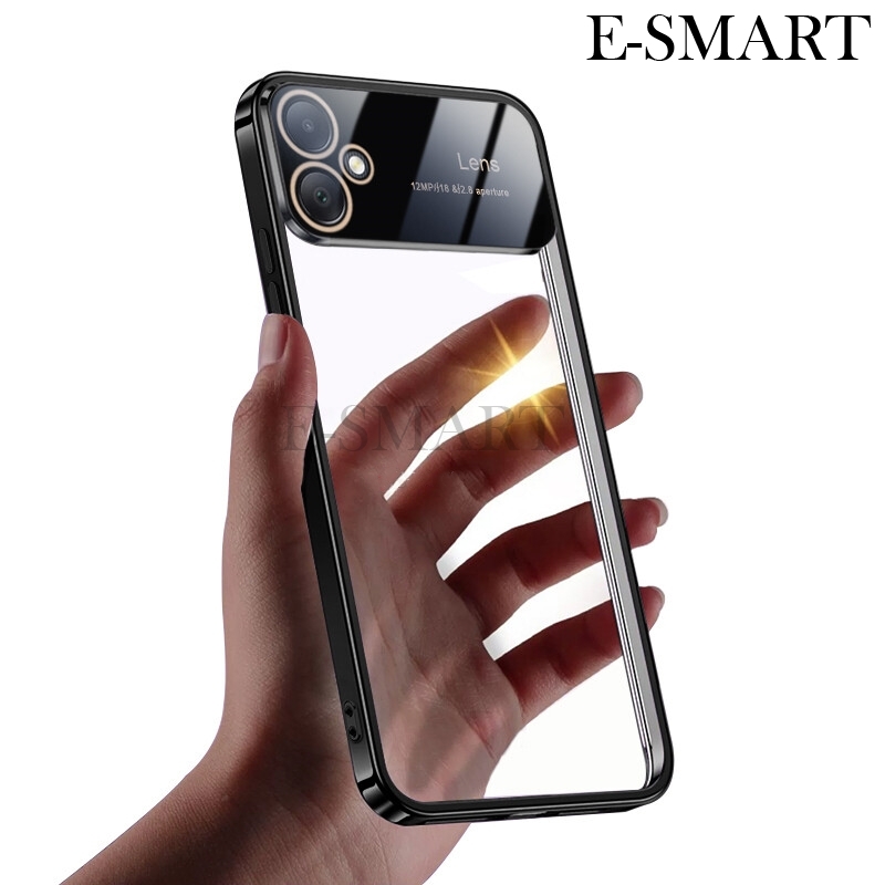 Phone Cases For Samsung Galaxy A05 Back Case Large Window View Soft TPU Electroplated Shell Anti-collision + Lens Protective Film for Samsung Galaxy A05 Phone Casing