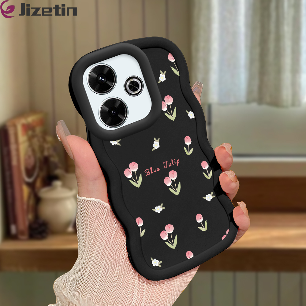 Jizetin%20for%20Redmi%2013%20Xiaomi%20Poco%20M6%204G%20Back%20Cover%20Small%20Pink%20Flower%20Macaron%20Bright%20Color%20Wavy%20Shape%20Soft%20Mobile%20Phone%20Cases%20-%20Image%202