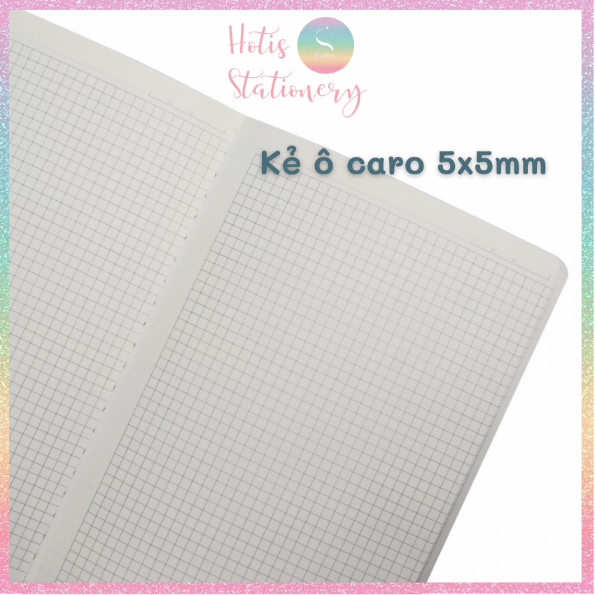 Vở may dán gáy Hotis B5 Kẻ ô Caro KLONG 100gsm - 80/ 120/ 200 trang