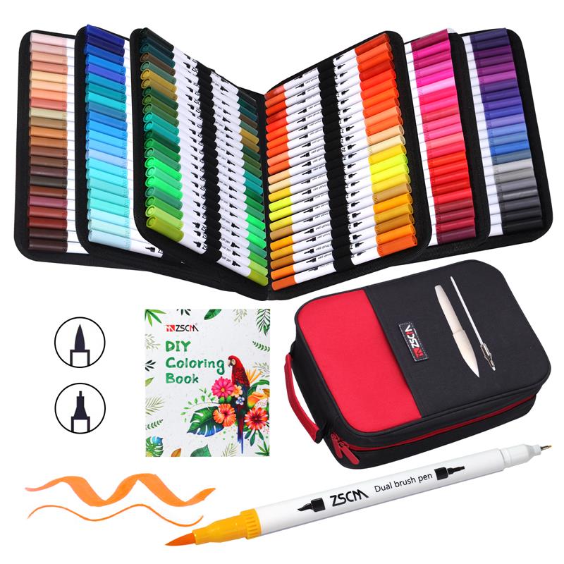  Ohuhu Markers for Adult Coloring Books: 160 Colors Brush Pens  Dual Brush Fine Tip Drawing Pens Water-Based Coloring Markers for  Calligraphy Bullet Journal with Carrying Case -Maui (White Package) : Arts