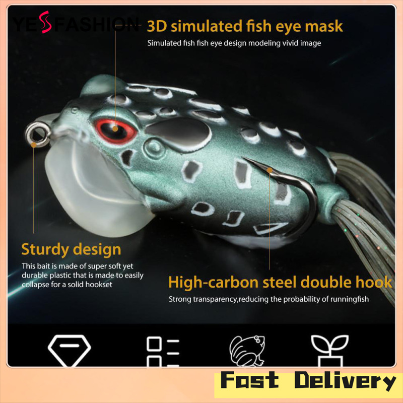 62mm 15g Modified Thunder Frog-design Bionic Lure Bait Fake Soft Fishing  Bait With Strong Fishing Hooks For Ocean Sea Rock Fishing