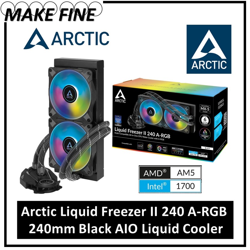 ARCTIC Liquid Freezer II 240 A-RGB - Multi-Compatible All-in-one CPU AIO  Water Cooler with A-RGB, Compatible with Intel & AMD, PWM-Controlled Pump