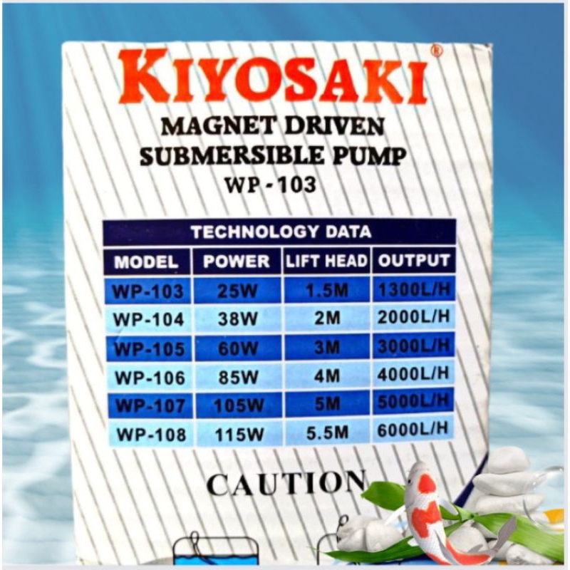 KIYOSAKI WP 103 Submersible pump Pompa aquarium kolam air mancur