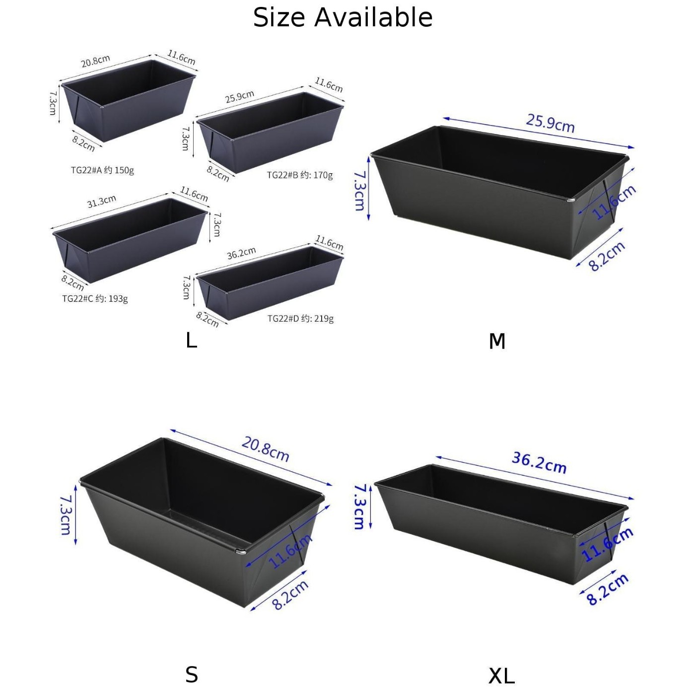 COOLELECT Toast Baking Mold Cake Pan Tray Non-Stick Black Mold Rectangular Baking High quality Durable Ready Ship