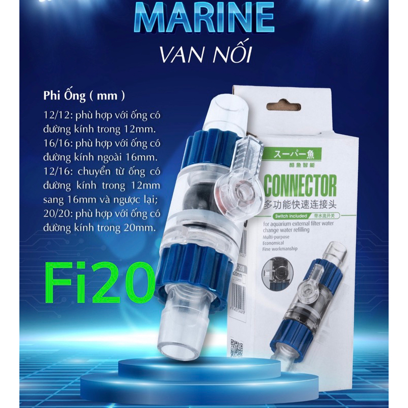 DoubleTab Marine | Van khoá đôi | Van T thay nước | Van nối - double tab gắn lọc thuỷ sinh l