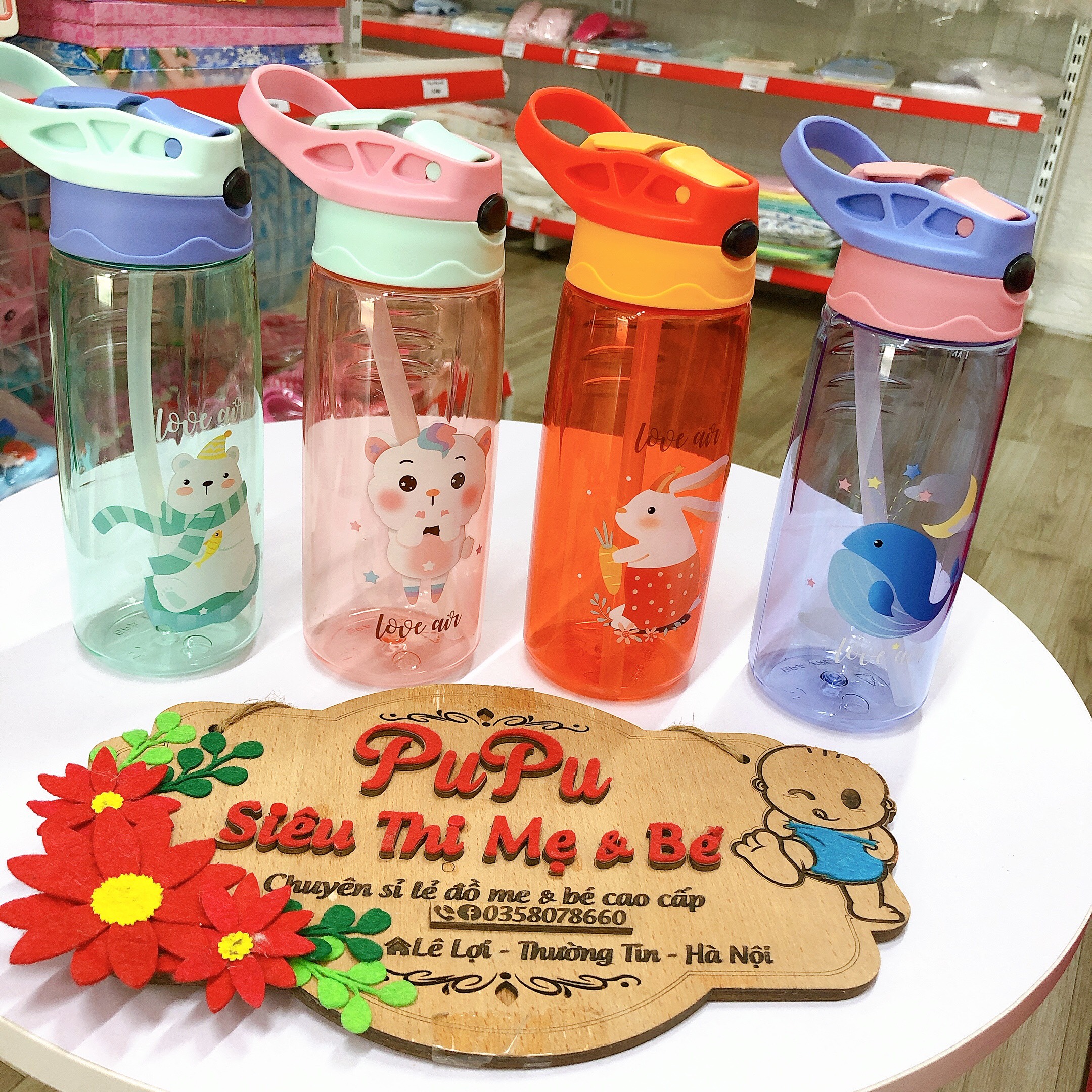 Bình Đựng Nước Có Ống Hút Cho Bé