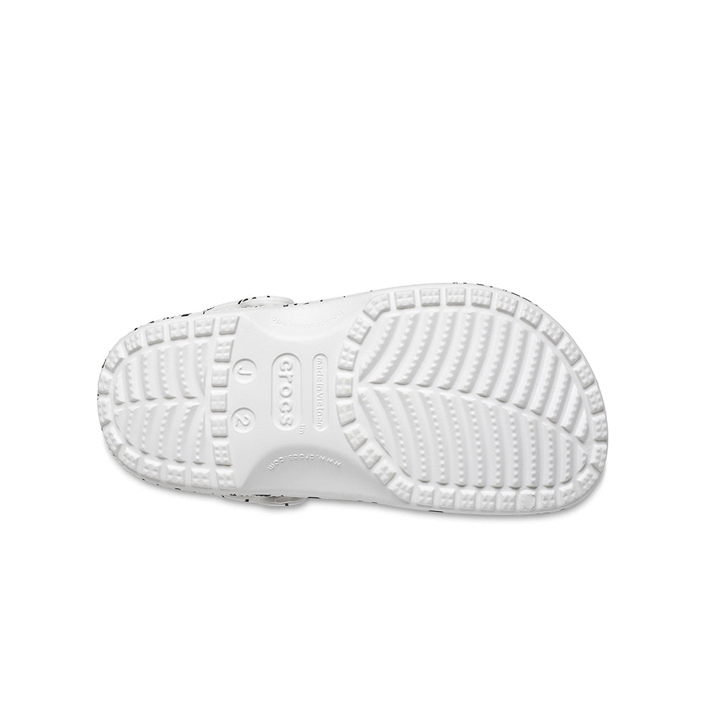 Giày Clog Trẻ Em Crocs Classic Skull Print - White/Black