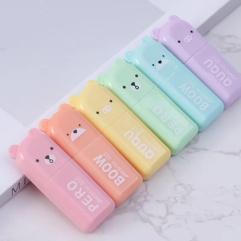 【COOL】 4-6Pcs Kawaii Mini Bear Highlighter Pen Set Cute Funny ...