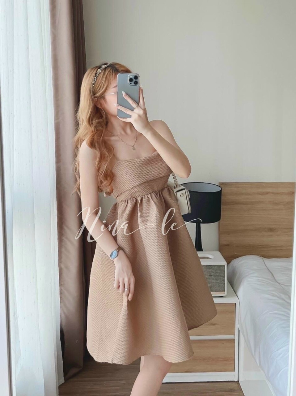Đầm 2 dây tầng voan-MTB