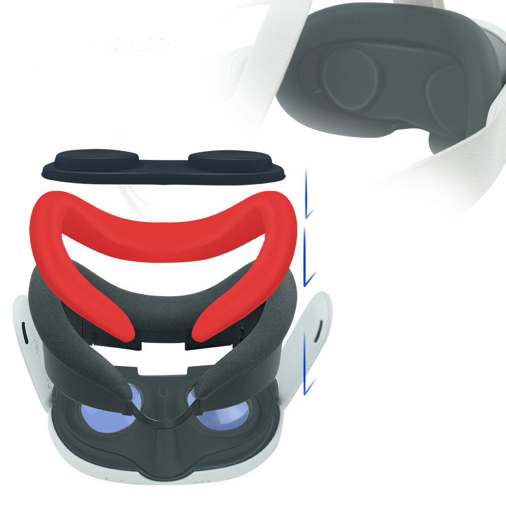 Cho Meta Quest 3 tai nghe VR đầu Miếng lót mắt tay cầm nắm Mũ chụp nút Nắp đậy ống kính vải lau kính VR phụ kiện
