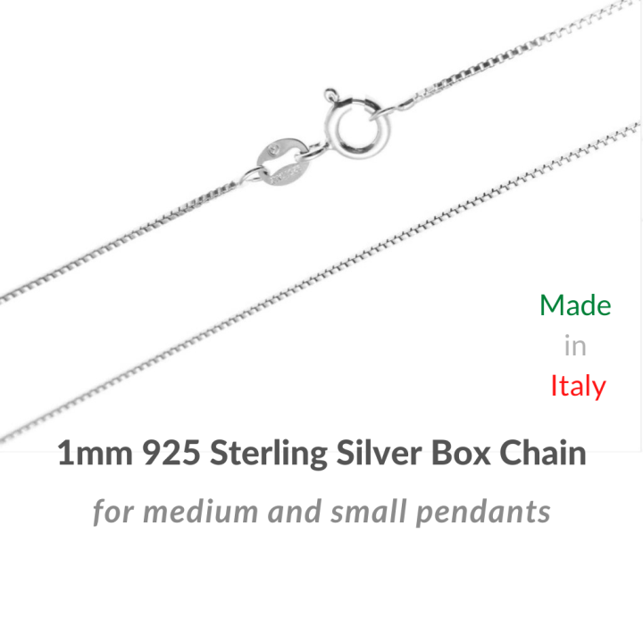 1mm sterling silver box chain