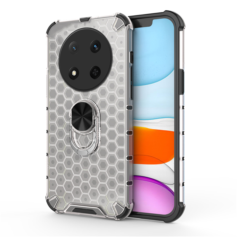 For Honor X9C Smart X60 Pro Case Honeycomb Design Rugged Silicone Armor Shockproof Kickstand Holder For Honor X60 Pro X9C Smart Back cover Phone cases.
