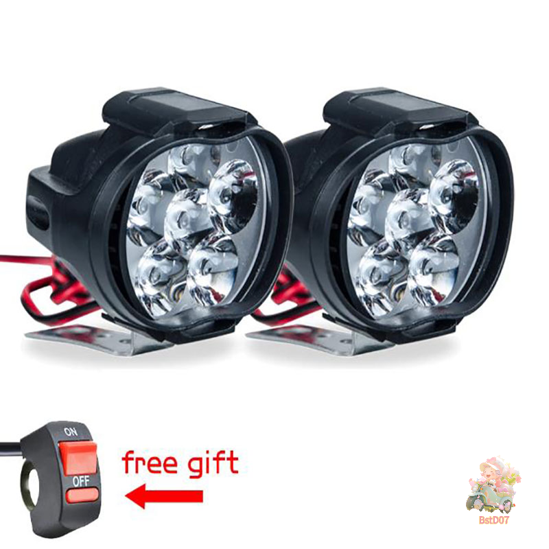 🔨BstD07 1 đèn pha LED cho xe máy Đèn pha làm việc 6 bóng LED siêu sáng màu trắng