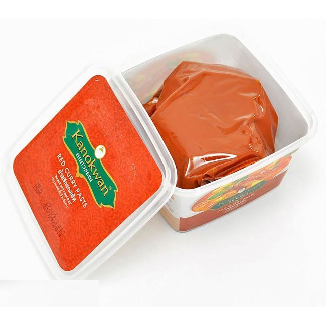 [Hộp lớn 500g – ĐỎ] XỐT GIA VỊ CÀ RI ĐỎ [Thailand] KANOKWAN Red curry paste (halal)