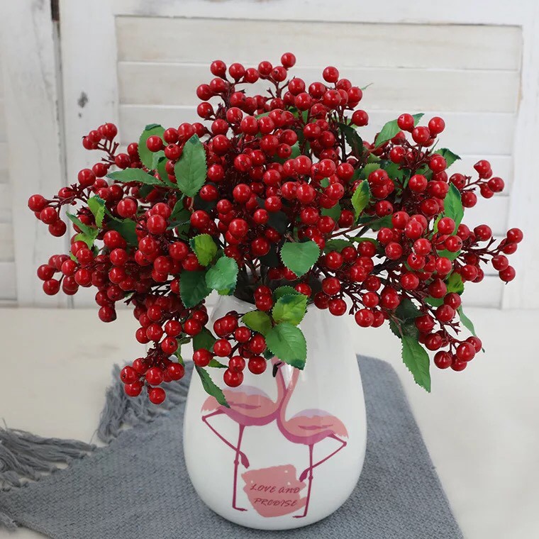 Cây giả/Chùm quả cherry đỏ
