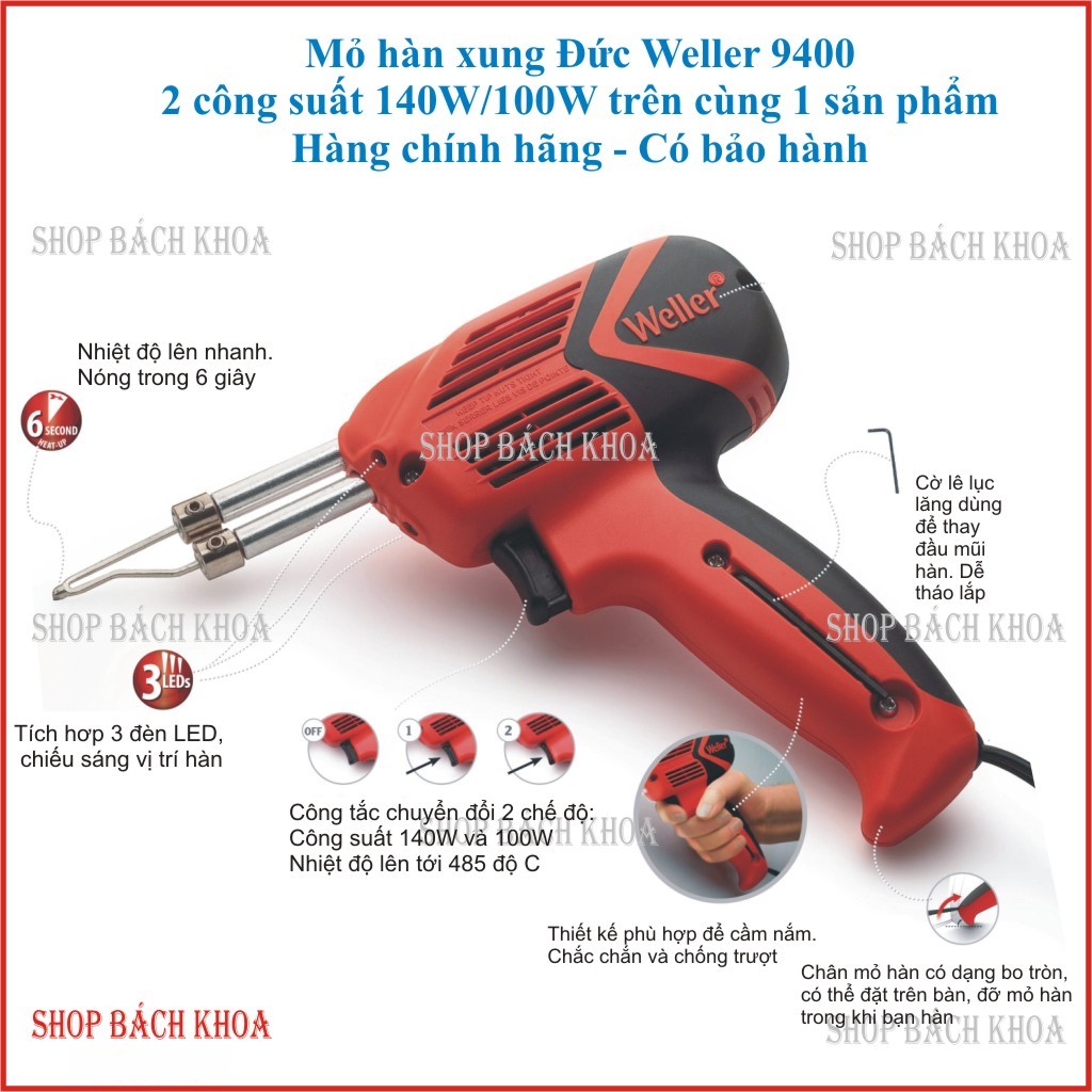 Mỏ hàn xung Đức Weller 9400 140W
