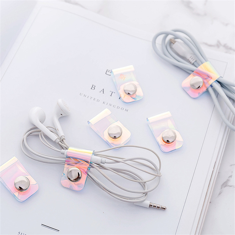 3/1Pcs Đa Chức Năng PVC Dây Đeo Cáp Quan Hệ Dây Cuộn Clip Reusable Buộc Các Cáp Dây Tổ Chức