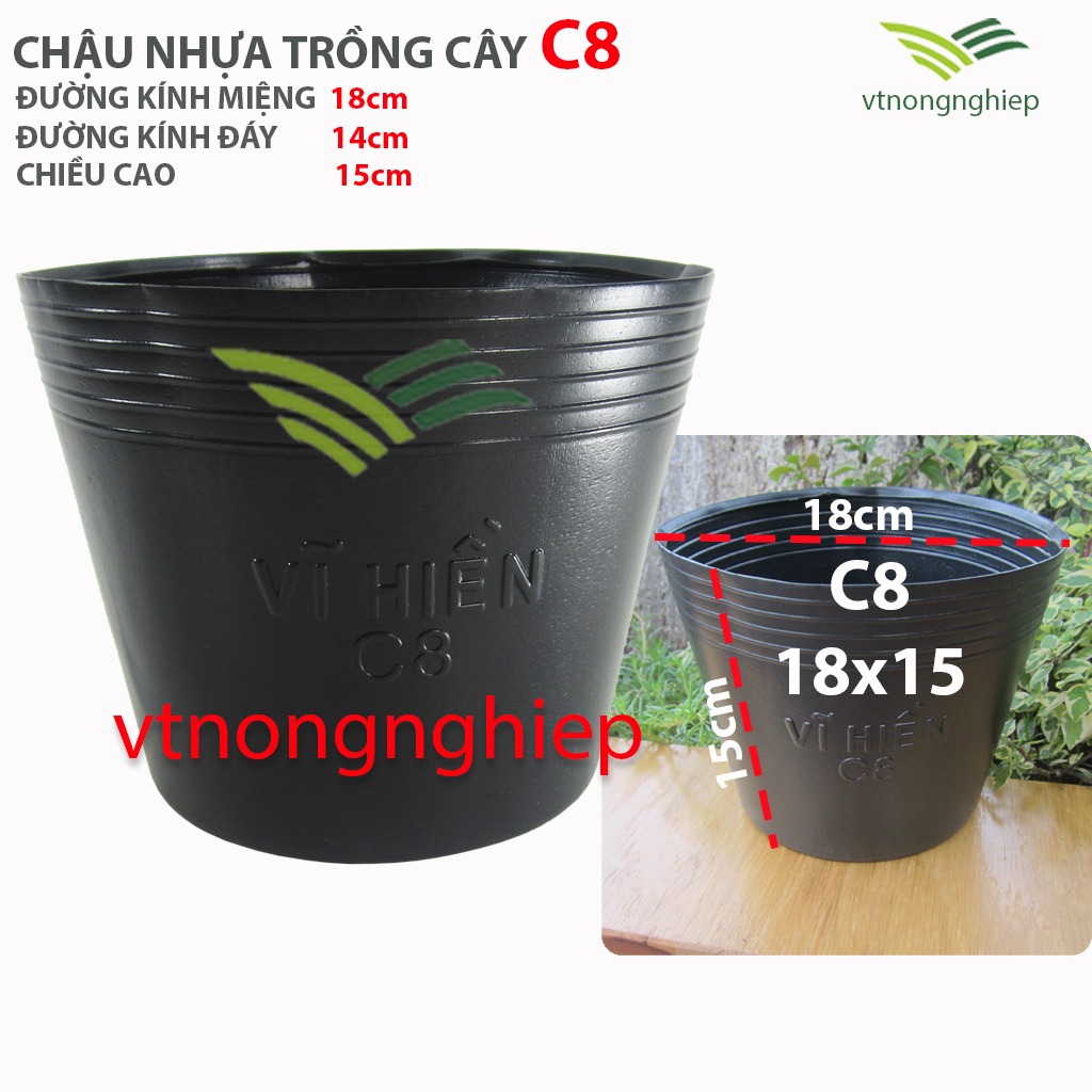 50 plastic basin C8 planting, CÂY18x14x15