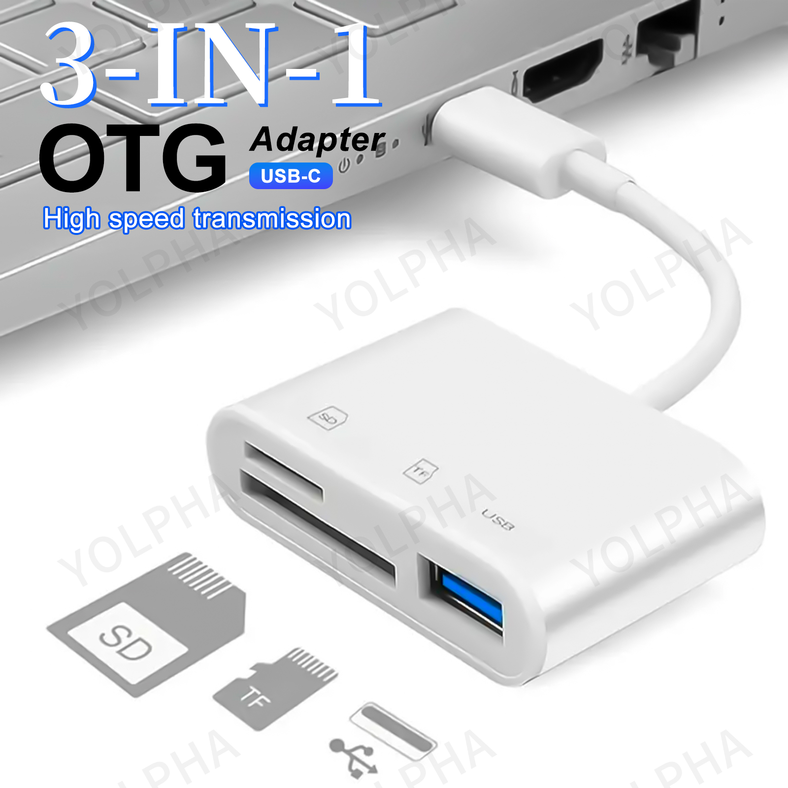 Type C Reader 【Best value】 type C reader USB C adapter flash drive 3 in 1 TF SD ...
