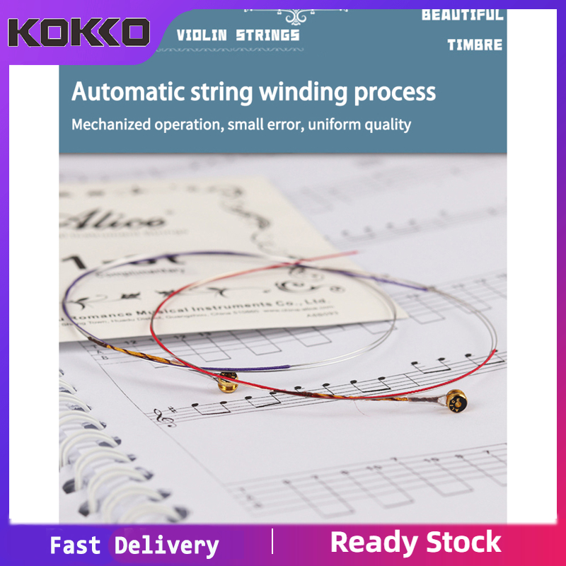 4pcs A709 Alice Violin Strings Set Steel Rope Core G String Nickel Strings Practice Play Parts 31/8/4/2