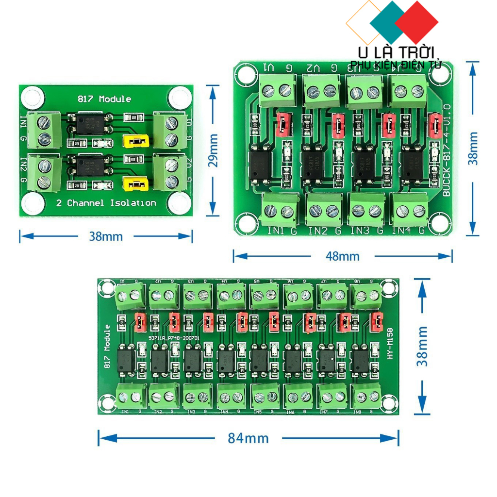 Pc817 2/ 4/ 8 Channel Opto-Isolator Circuit