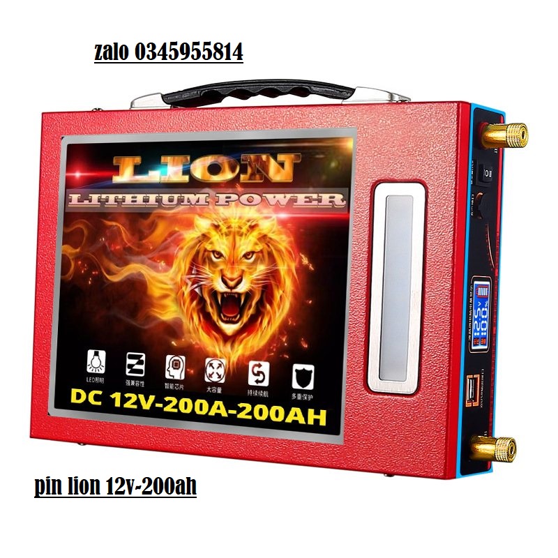 PIN LITHIUM 12V-200AH LION kim loại - pin lithium 12v-200ah