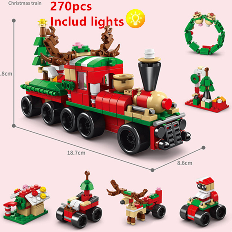 DIY 6 in 1 Christmas Elements Building Blocks Toys Elk and Santa Claus ...