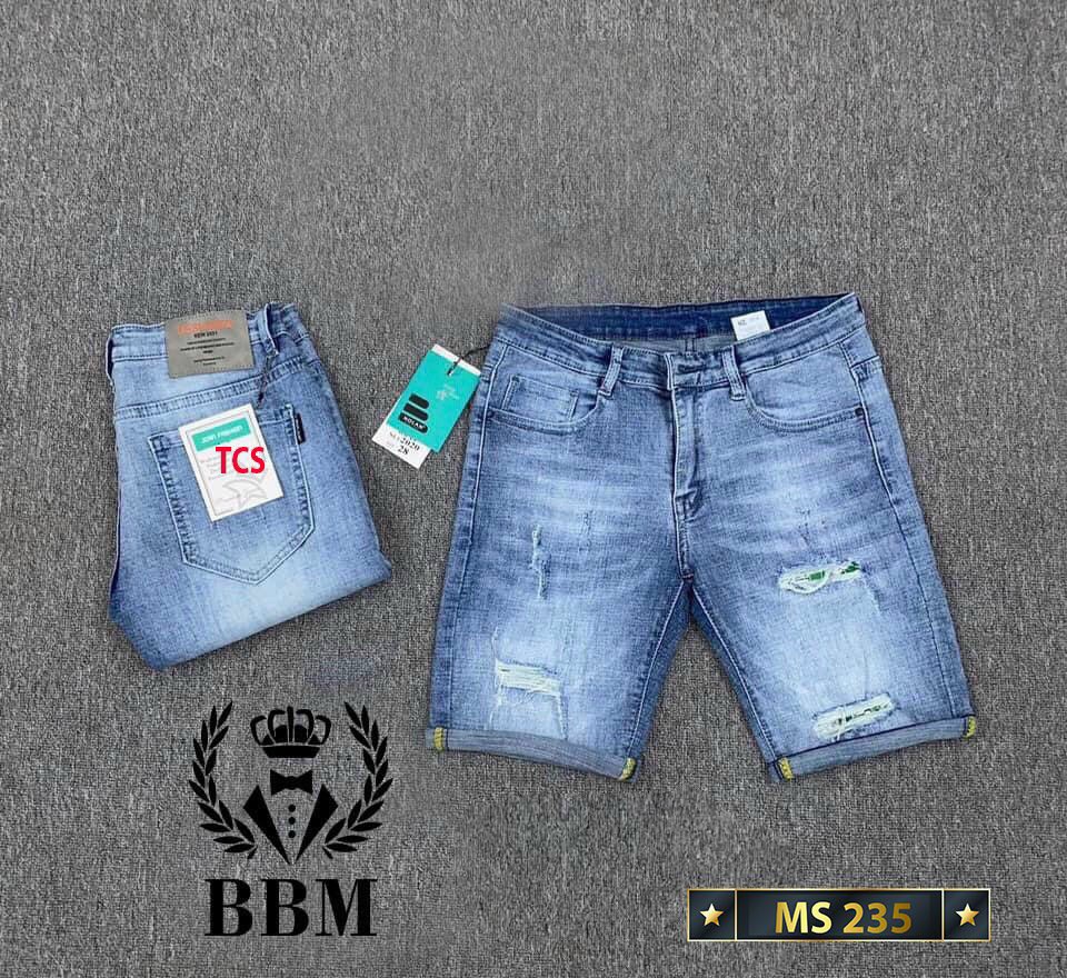 Quần short jean nam rách màu xanh cao cấp,chất liệu mềm mịn,dày dặn,co giãn tốt,chuẩn men siêu rẻ và đẹp (size 28-34) Menshopps D-113