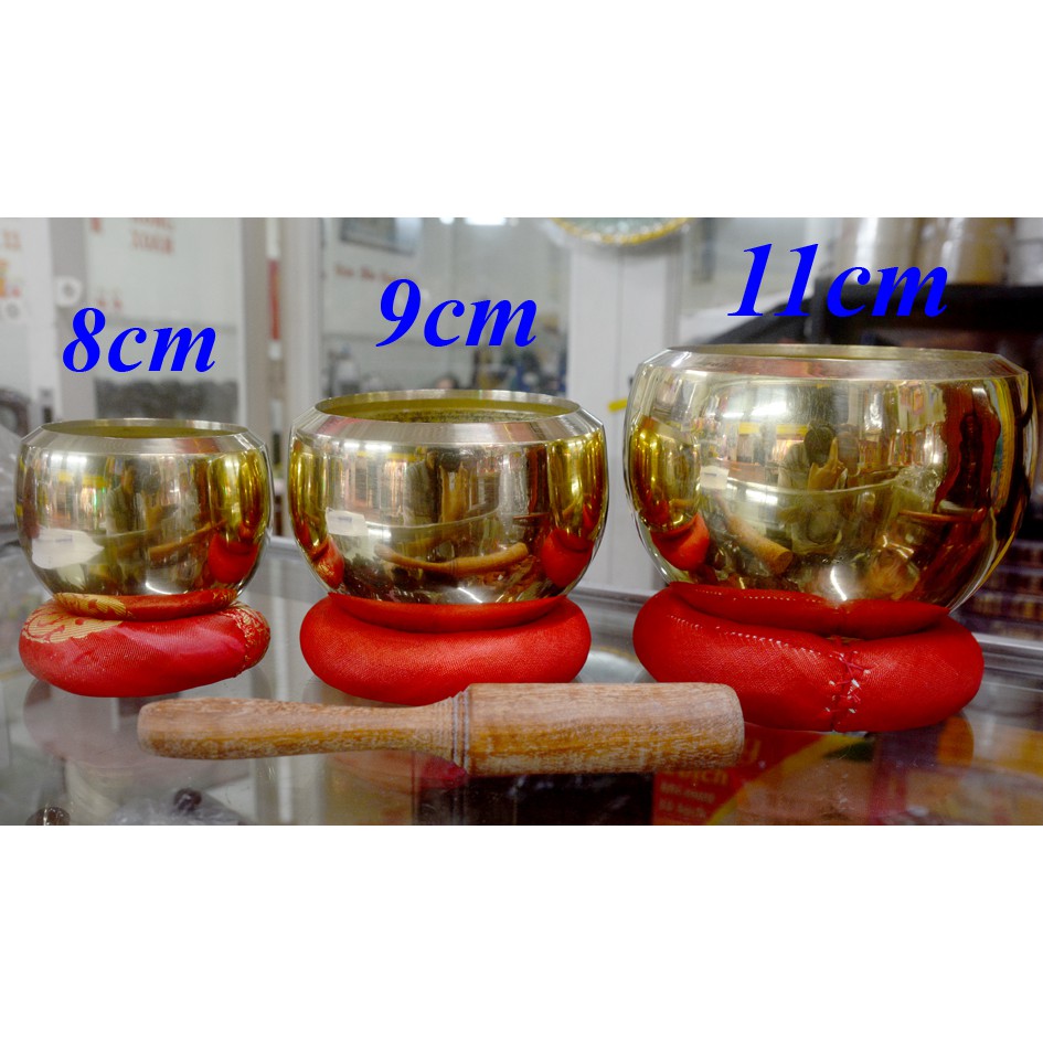 Chuông đồng tụng kinh Huế - Chuông tụng kinh Phật đồng Chuông tụng kinh Phật đồng nguyên chất đặc vàng sáng tiếng vang hay - Nhiều cỡ