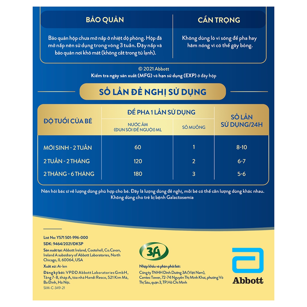 Sữa Similac 0+ 800g (0-1 tuổi)