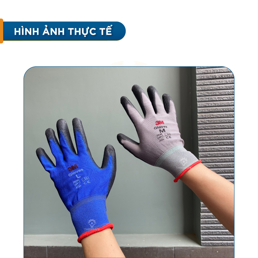 Găng tay chống cắt 3M cấp độ 1, chống trơn trượt, bảo vệ tay dùng cho cơ khí, kỹ thuật Găng tay lao động chính hãng - Thinksafe