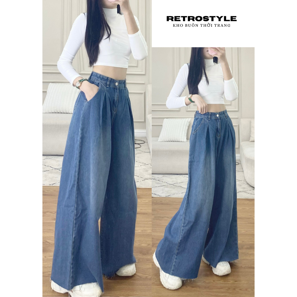 Aa18-quần jean ông rộng cắt gấu - retrostyle - quanjeancatgauq9520_p13k11