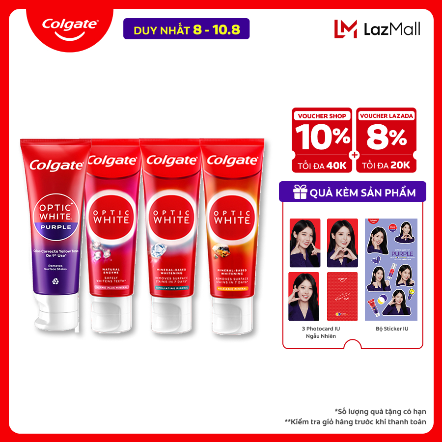 [Chỉ 15-17.7_X2 Voucher giảm đến 18%] Bộ sưu tập các vị kem đánh răng Colgate Optic White