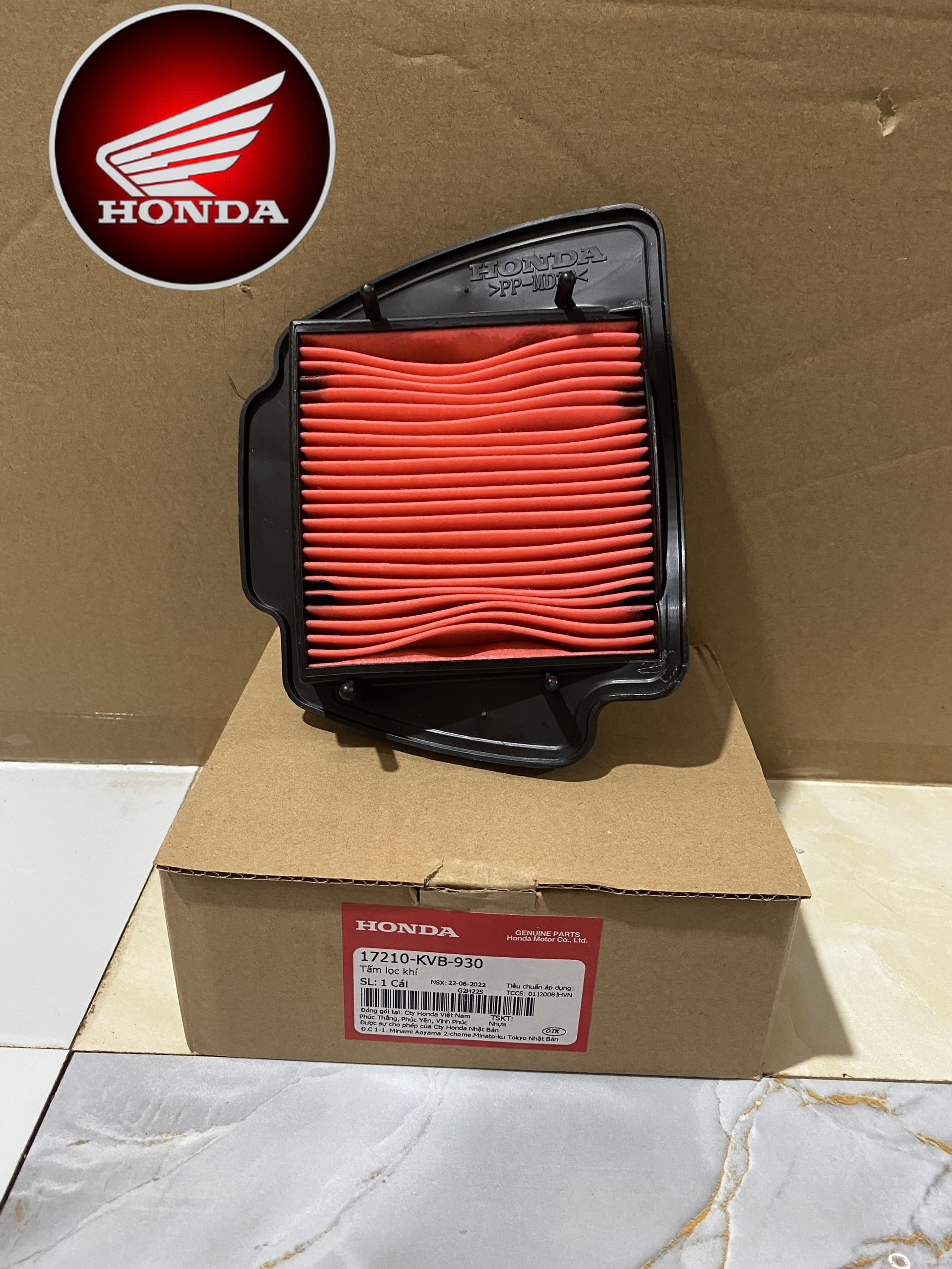 Lọc gió Honda Click, Airblade chế cơ 2008 (17210KVB930)
