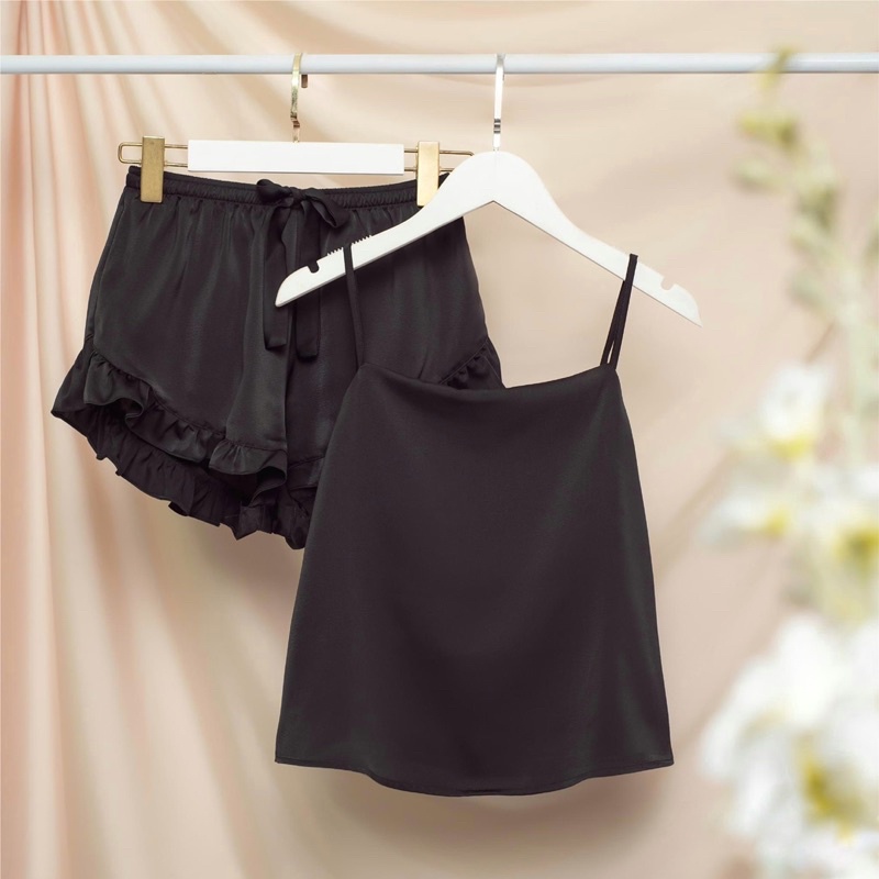 Đồ ngủ sexy mặc nhà, bộ lụa hai dây cao cấp B06