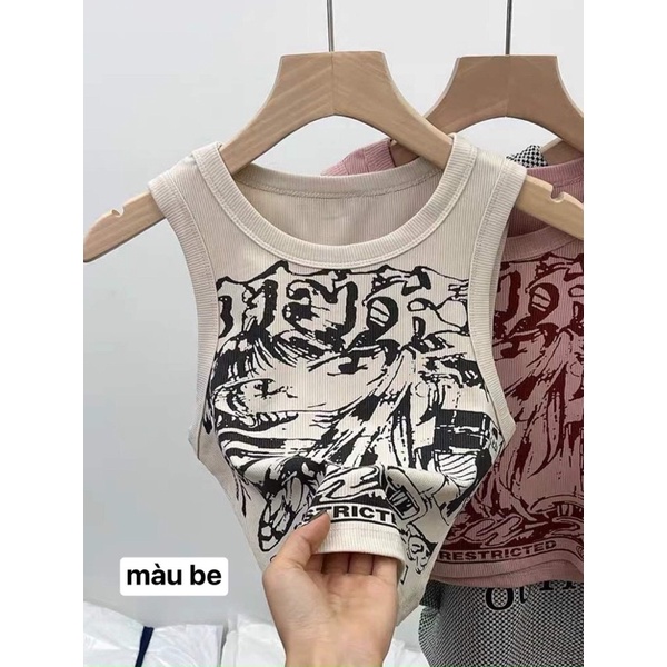 [FREESHIP + VOUCHER] Áo croptop ba lỗ truyện tranh