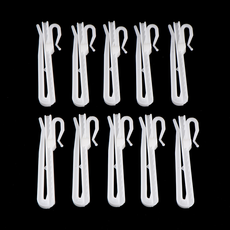 Rayua 10Pcs Curtain Hanging Hooks Ring Window White Plastic Curtain Hook For Home Office Curtain Accessories 7cm 8.5cm